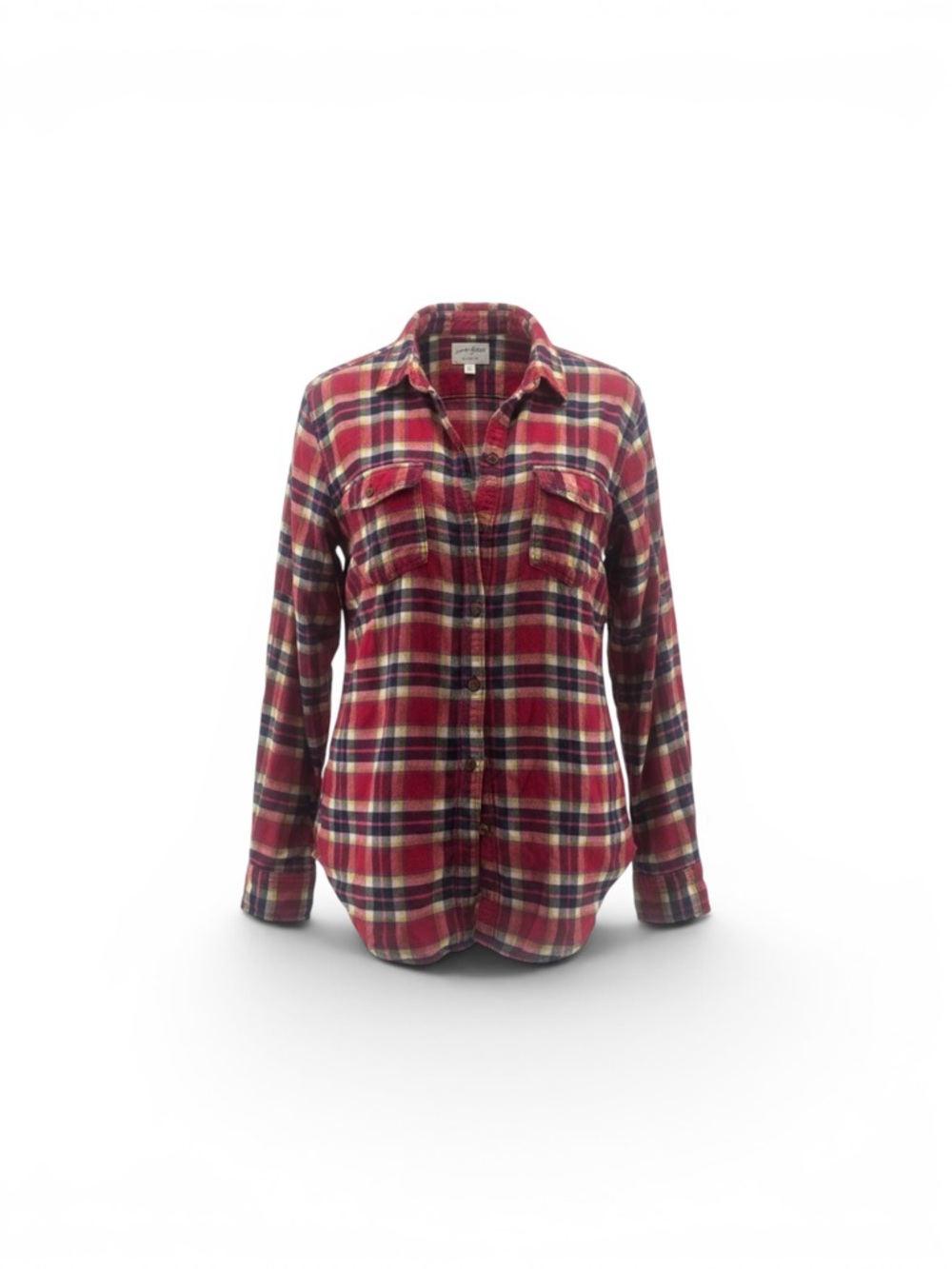 Abercrombie and Fitch women’s Red Plaid Cotton-Viscose long sleeve shirt size L